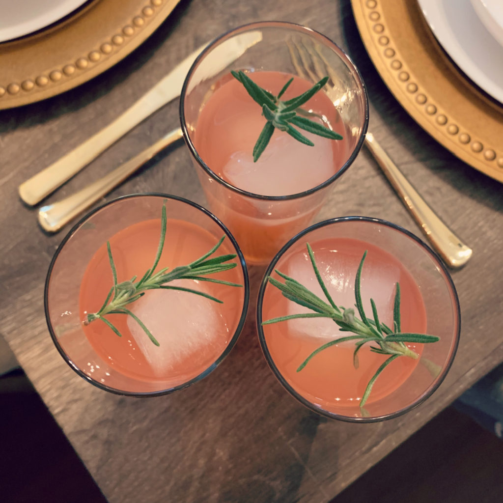 rosemary vodka cocktails, friendsgiving dinner, how to host a friendsgiving dinner