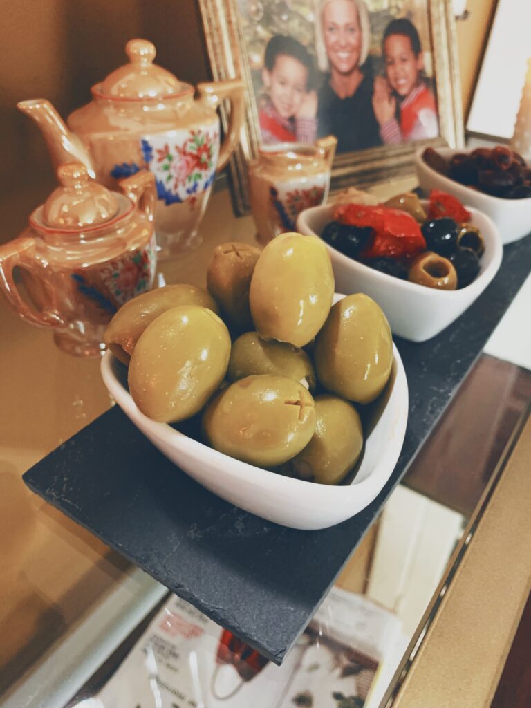 olive bar at a mother's day brunch event