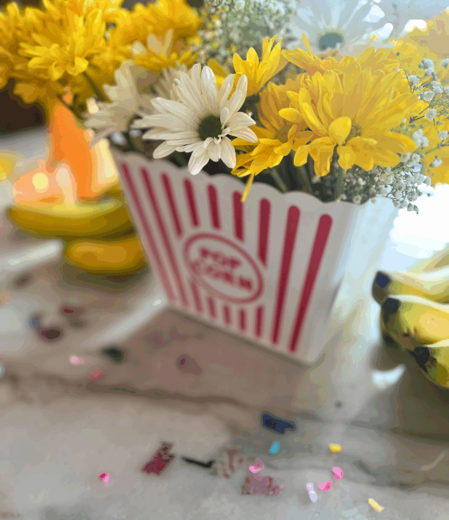 Centerpiece for Curious George birthday party