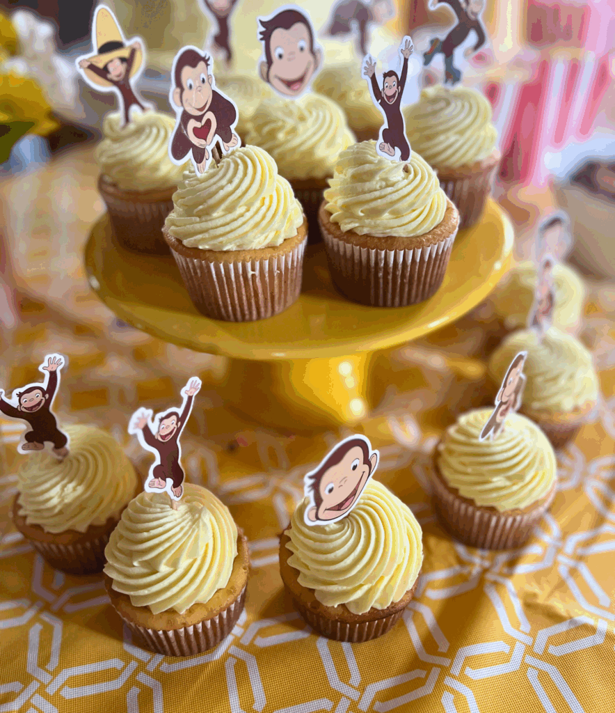 cucpcakes for a Curious George Birthday Party