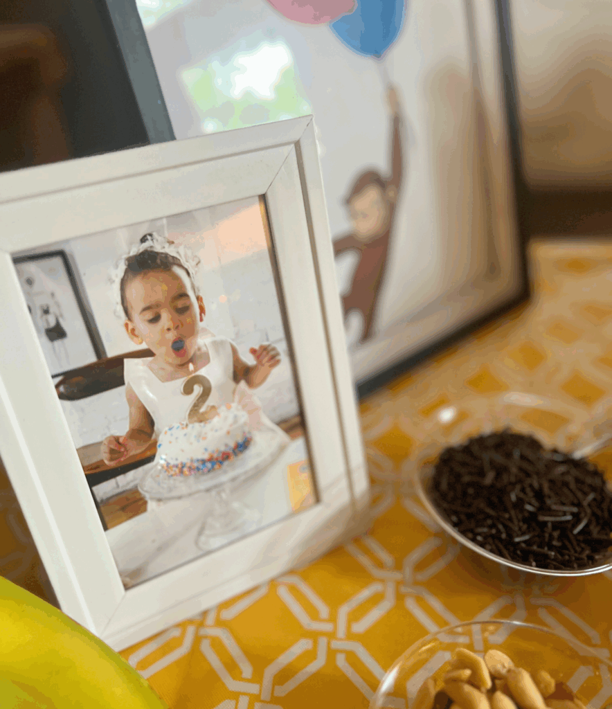 birthday pictures on a table or a Curious George Birthday Party