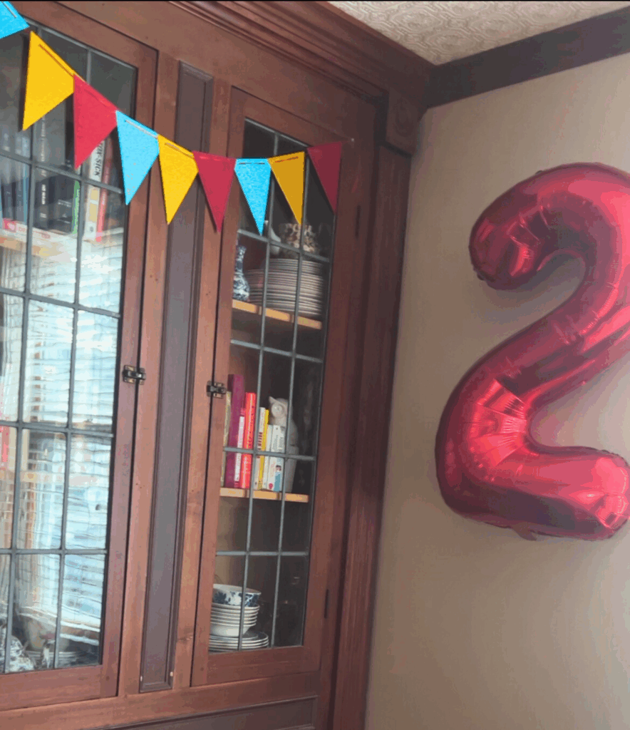 Number two balloon for Curious George birthday party