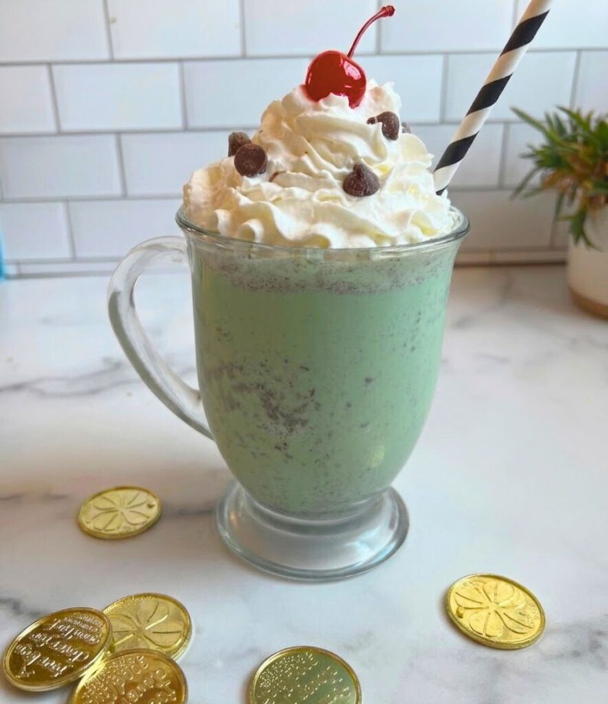 Creamy copycat Shamrock Shake inspired by the classic McDonald’s Shamrock Shake
