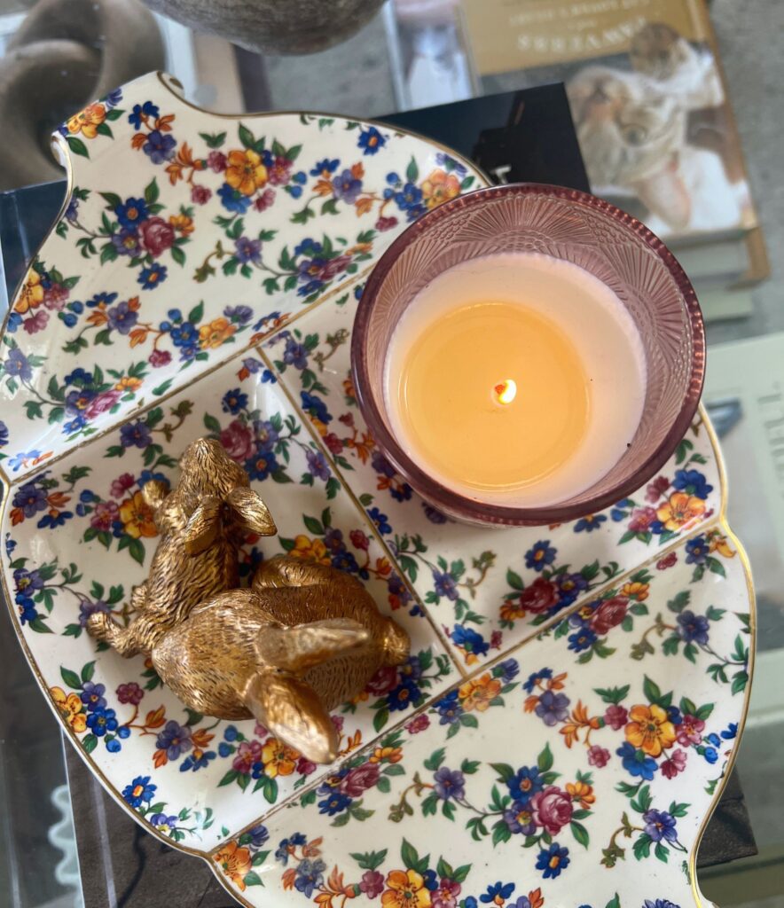 simple spring decor detail with light spring textures and subtle Easter elements